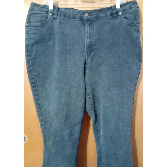 Denim 24/7 Black Jeans Sz 18W Tall 5 Pocket Stretch 12" High Rise GUC - Picture 2 of 7